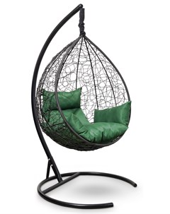 Подвесное кресло кокон sevilla черное с зеленой подушкой черный 110x195x110 см L'aura