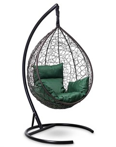 Подвесное кресло кокон sevilla коричневое с зеленой подушкой коричневый 110x195x110 см L'aura