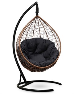 Подвесное кресло sevilla verde горячий шоколад с черной подушкой коричневый 110x195x110 см L'aura