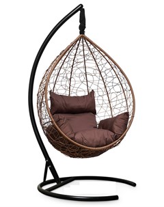 Подвесное кресло кокон sevilla горячий шоколад с коричневой подушкой коричневый 110x195x110 см L'aura
