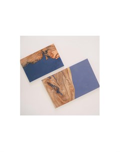 Сервировочная доска из карагача синий 26x17 см Wowbotanica