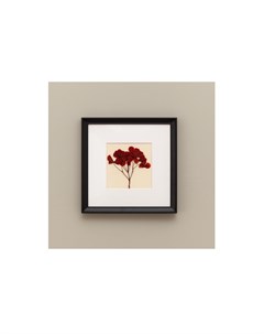 Картина с бордовой гортензией бежевый 25x25 см Wowbotanica