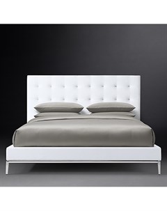 Кровать italia panel box tufted белый 212x100x215 см Idealbeds