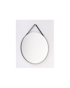 Круглое зеркало на ремне d 62 черный 62x76x2 4 см Banska