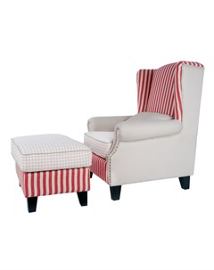 Кресло и пуф parris красный 97x105x90 см Mak-interior