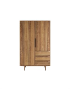 Двустворчатый шкаф с тремя ящиками bruni коричневый 120x195x55 см Etg-home