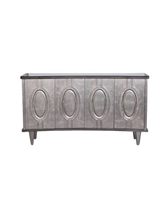 Комод дизайнерский с медальонами серебристый 173x97x46 см Garda decor