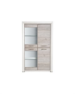 Шкаф витрина olivia 2v2d серый 96x160 6x36 см Анрэкс