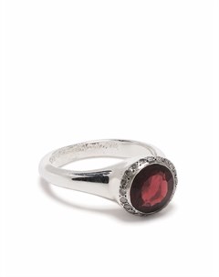 Серебряное кольцо с бриллиантами и круглым камнем Rosa maria