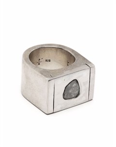 Серебряное кольцо Plate с бриллиантом Parts of four