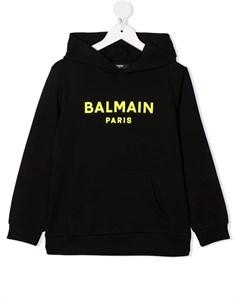 Худи из джерси с логотипом Balmain kids