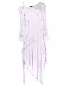 Платье асимметричного кроя с оборками Blumarine