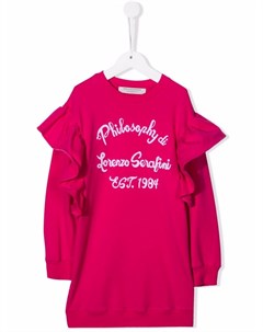 Платье свитер с оборками и логотипом Philosophy di lorenzo serafini kids