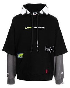 Многослойное худи с графичным принтом Aape by a bathing ape