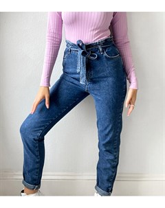 Синие джинсы с присборенной талией New look tall