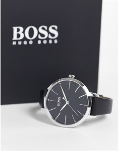 Женские часы с черным кожаным ремешком Boss