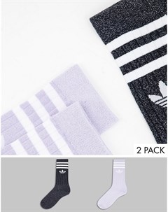 Носки черного и фиолетового цветов с блестками Adidas originals
