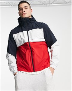 Разноцветная куртка в стиле колор блок с капюшоном из технологической ткани Tommy hilfiger