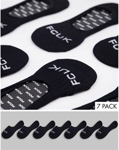 Набор из 7 пар черных невидимых носков FCUK French connection