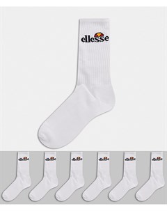 Набор из 6 пар белых спортивных носков с логотипом Ellesse