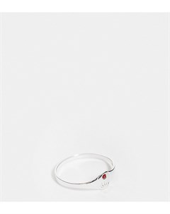Кольцо из стерлингового серебра с искусственным рубином для рожденных в июле Kingsley ryan curve