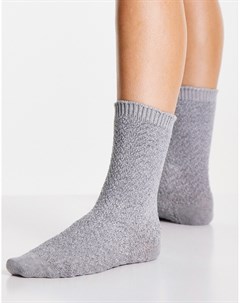 Уютные носки из синели серого меланжевого цвета Jonathan aston