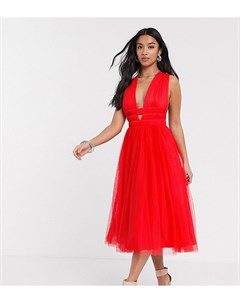 Красное платье миди из тюля эксклюзивно для ASOS DESIGN Petite Asos petite