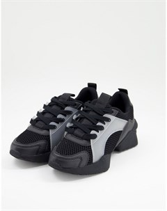Черные сетчатые кроссовки на шнуровке Direction Asos design