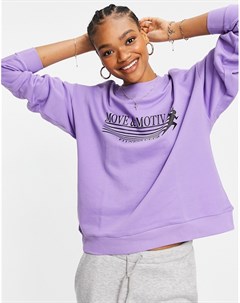 Фиолетовый свитшот с надписью Move and Motivate Asos design