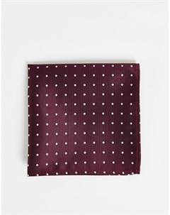 Бордовый платок для нагрудного кармана в горошек French connection