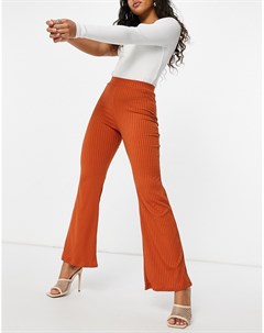Оранжевые брюки клеш в рубчик от комплекта Club l london