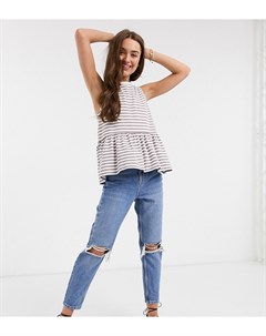 Джинсы в винтажном стиле с рваной отделкой Topshop petite