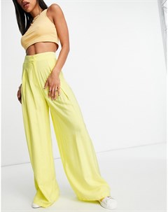 Свободные широкие брюки желтого цвета Asos design