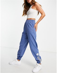 Синие спортивные штаны с тремя полосками Adicolor Adidas originals