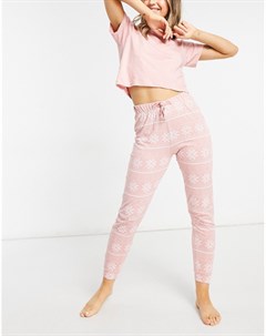 Розовая пижама из футболки и брюк Brave soul