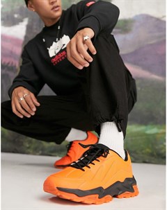 Ярко оранжевые кроссовки на массивной подошве Asos design