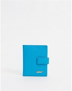 Кожаный кошелек для пластиковых карт голубого цвета с клапаном спереди Paul costelloe