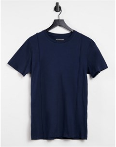 Темно синяя футболка с защипами Premium Jack & jones