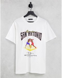 Белая футболка с принтом San Antonio Mennace