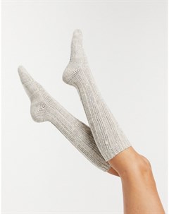 Бежевые носки из меланжевого хлопка Birkenstock