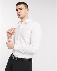 Белая поплиновая рубашка классического кроя New look