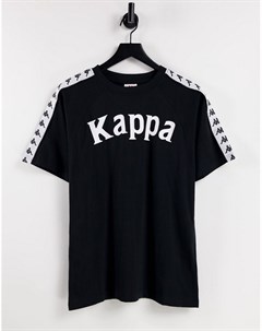 Черная футболка с большим логотипом Kappa