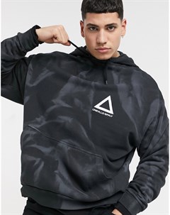 Черный выбеленный oversized худи с несколькими логотипами ASOS Unrvlld Spply Asos design