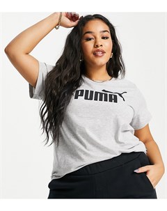 Серая футболка с крупным логотипом Plus Essentials Puma