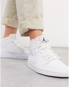 Белые кроссовки средней высоты Air 1 Jordan