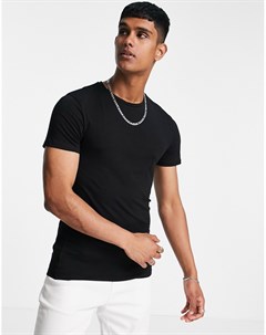 Черная обтягивающая футболка с короткими рукавами Burton Burton menswear