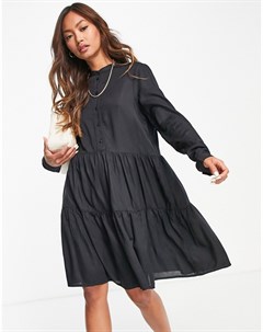 Черное свободное платье мини Vero moda