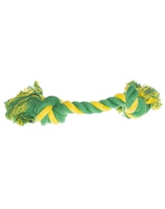 Игрушка для собак Веревка с 2 узлами зеленый с желтым 35 см Petmax