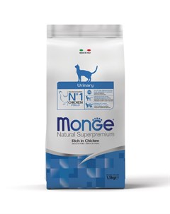 Urinary корм для кошек для профилактики мочекаменной болезни с курицей 1 5 кг Monge