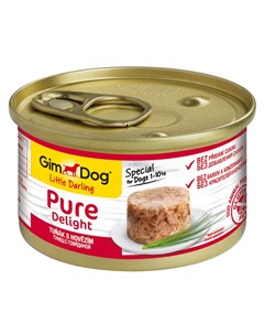 GimDog Pure Delight Консервы для собак из тунца с говядиной 85 г Gimborn